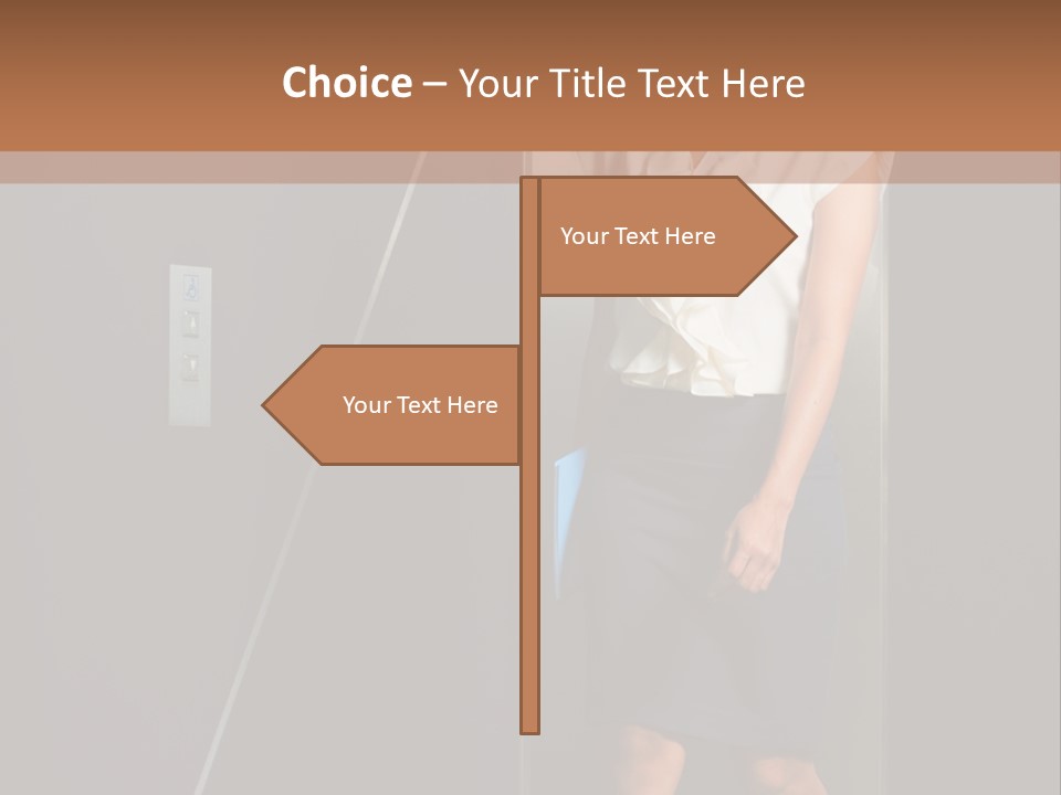Building Businesswoman Cute PowerPoint Template