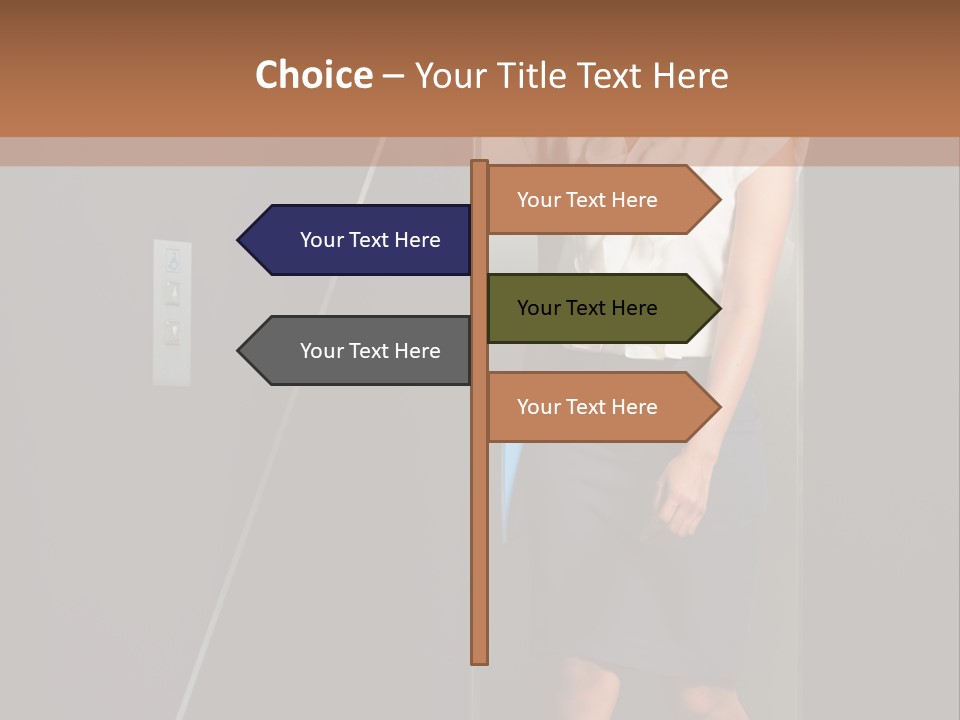 Building Businesswoman Cute PowerPoint Template