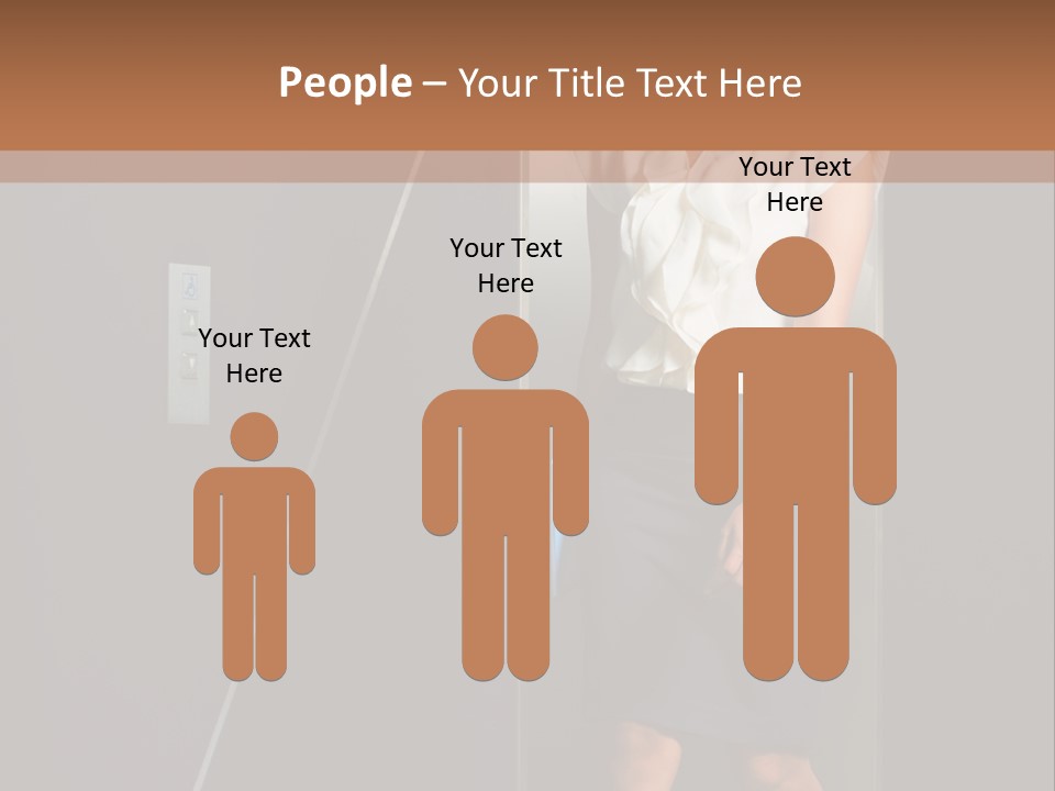 Building Businesswoman Cute PowerPoint Template