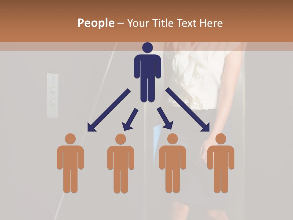 Building Businesswoman Cute PowerPoint Template