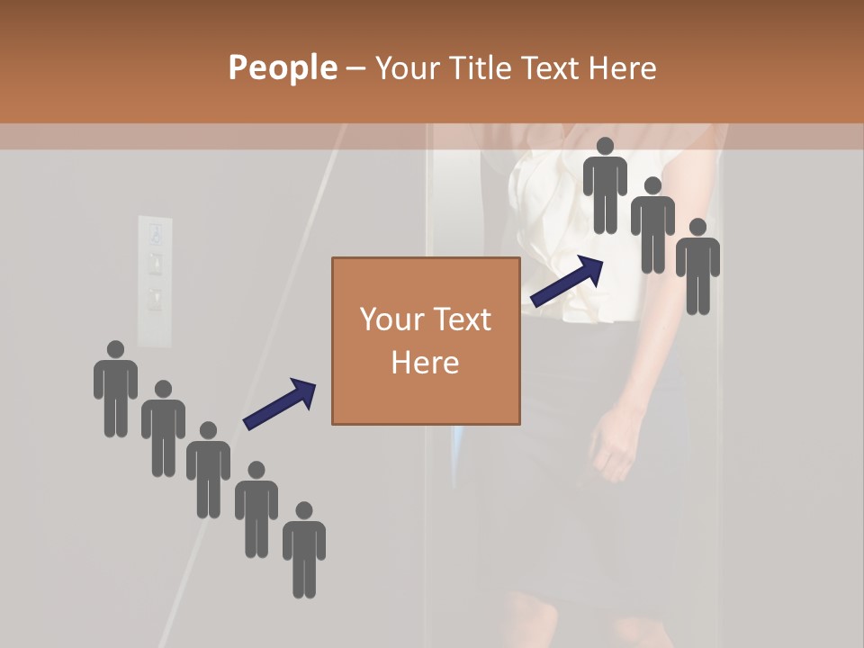 Building Businesswoman Cute PowerPoint Template