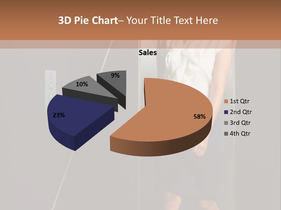 Building Businesswoman Cute PowerPoint Template