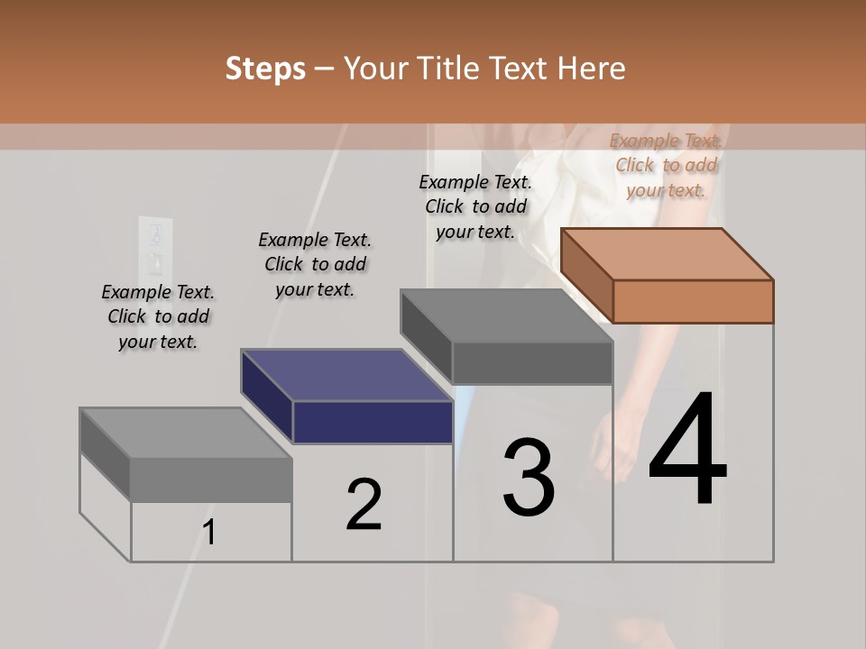 Building Businesswoman Cute PowerPoint Template