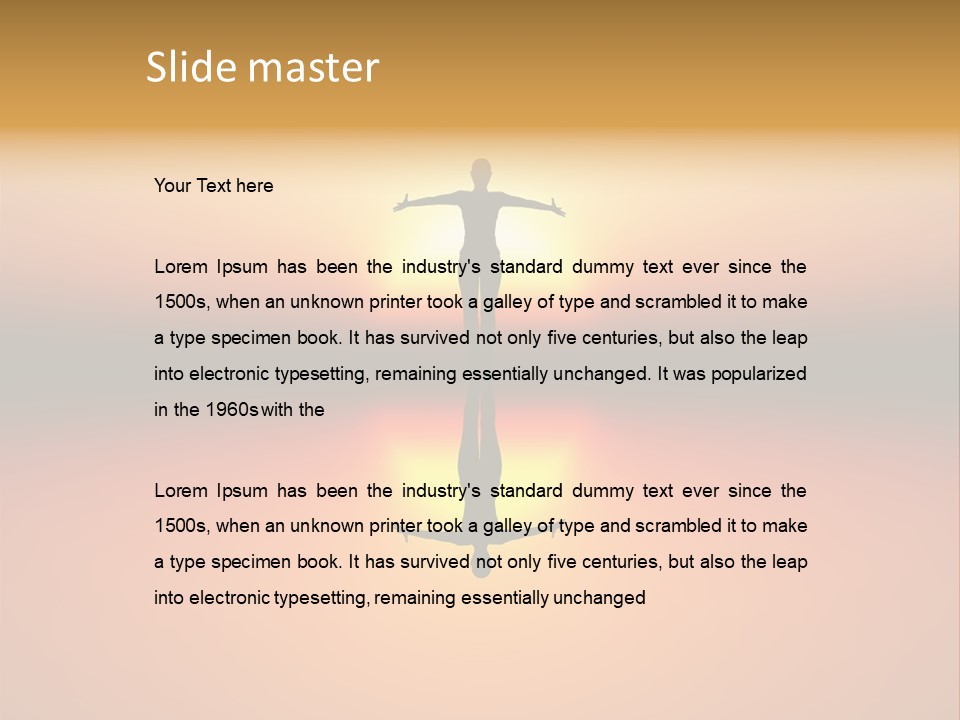 A Person Standing On A Surfboard In Front Of A Sunset PowerPoint Template