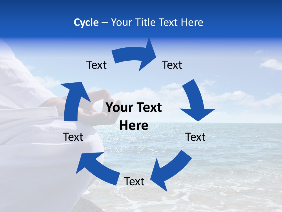Sunset Meditating Male PowerPoint Template