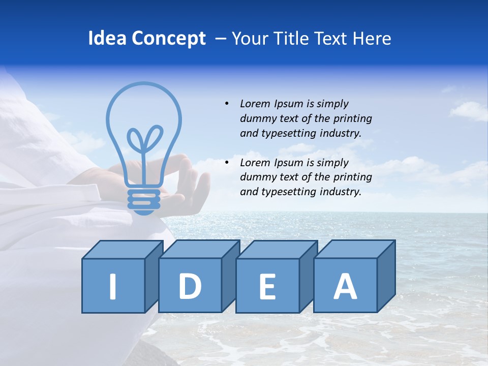 Sunset Meditating Male PowerPoint Template