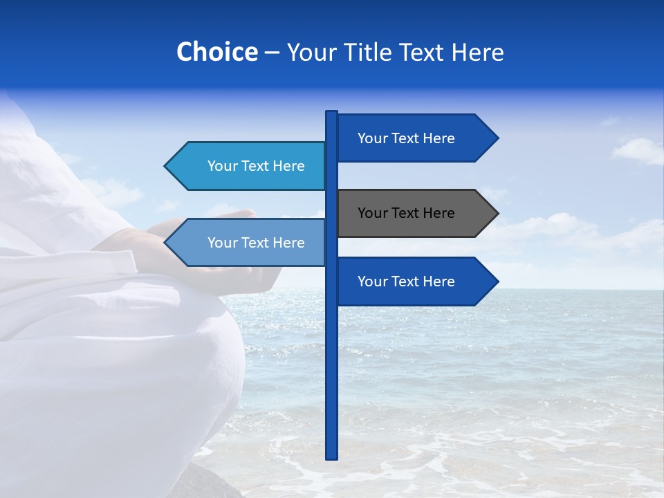 Sunset Meditating Male PowerPoint Template