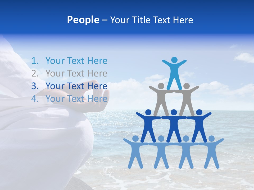 Sunset Meditating Male PowerPoint Template