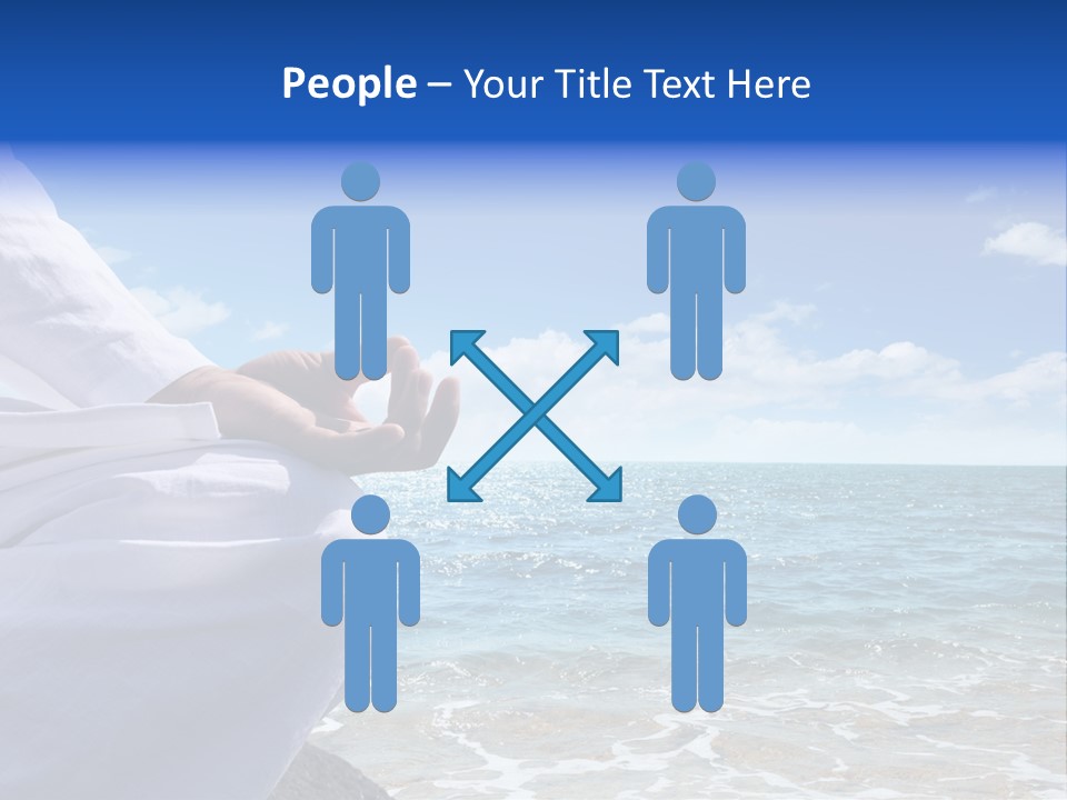 Sunset Meditating Male PowerPoint Template