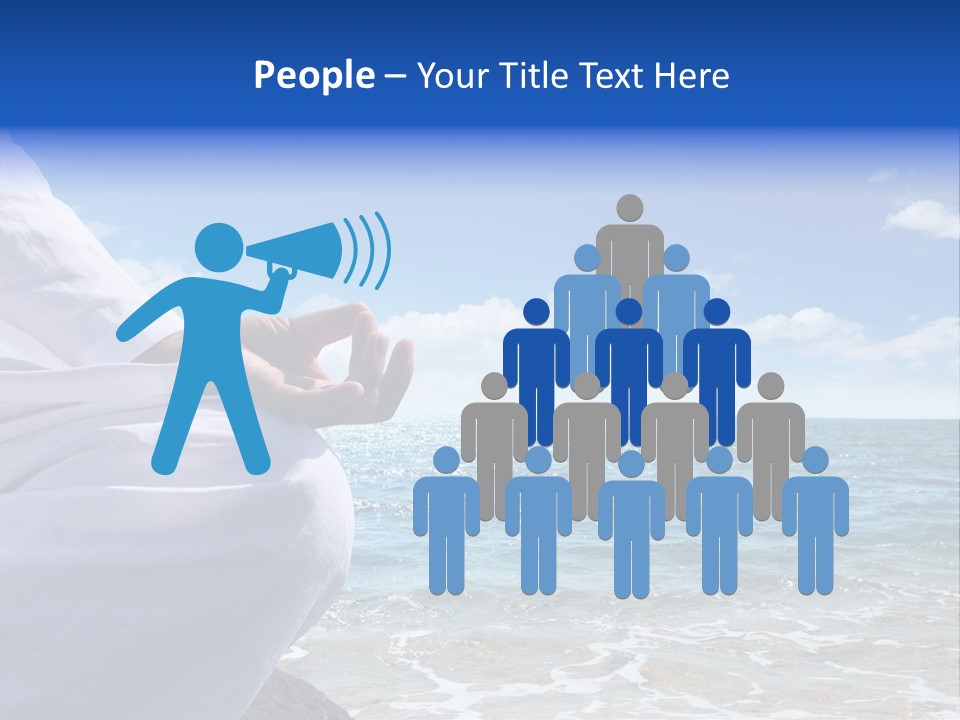 Sunset Meditating Male PowerPoint Template