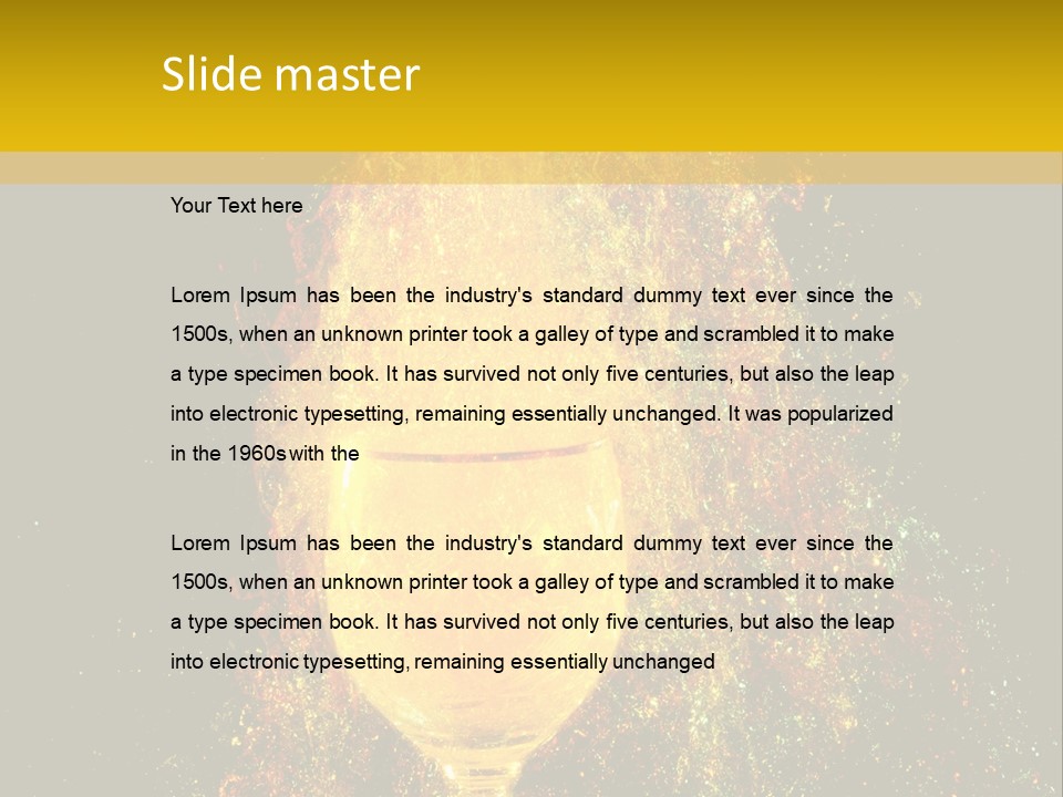 Wineglass Thirst Orange PowerPoint Template