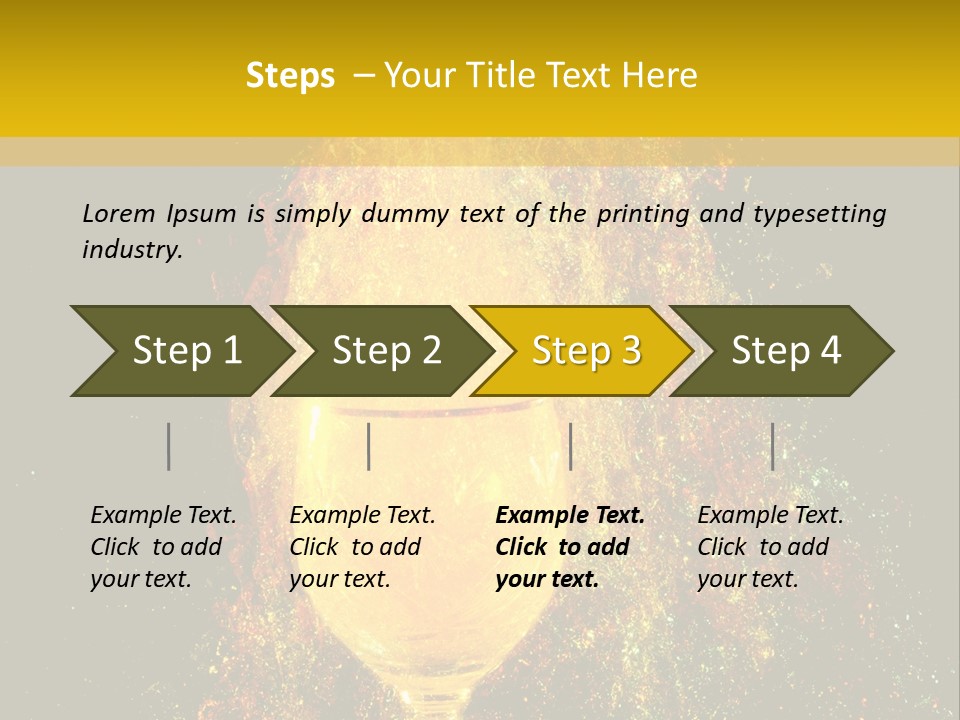 Wineglass Thirst Orange PowerPoint Template
