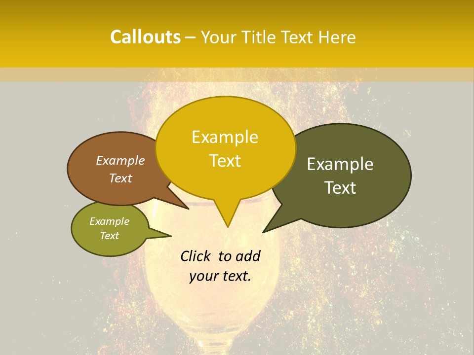 Wineglass Thirst Orange PowerPoint Template