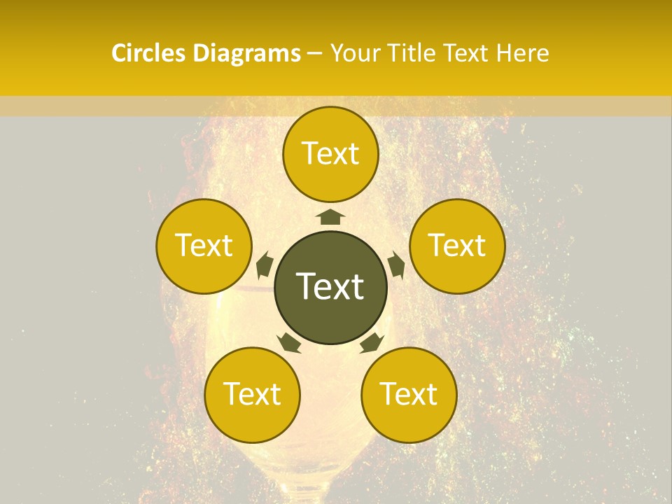 Wineglass Thirst Orange PowerPoint Template