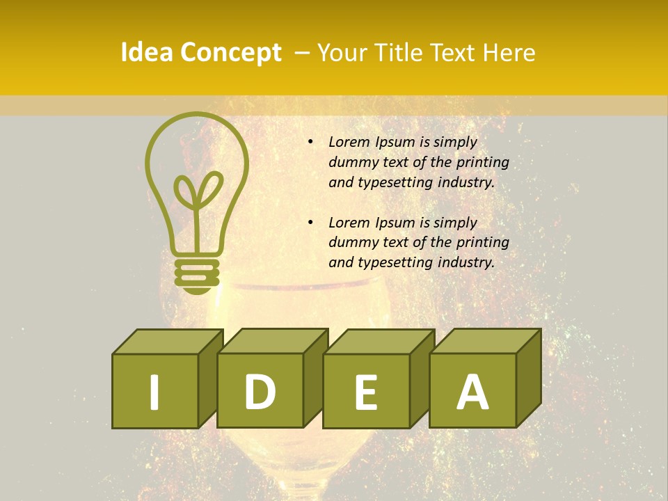 Wineglass Thirst Orange PowerPoint Template