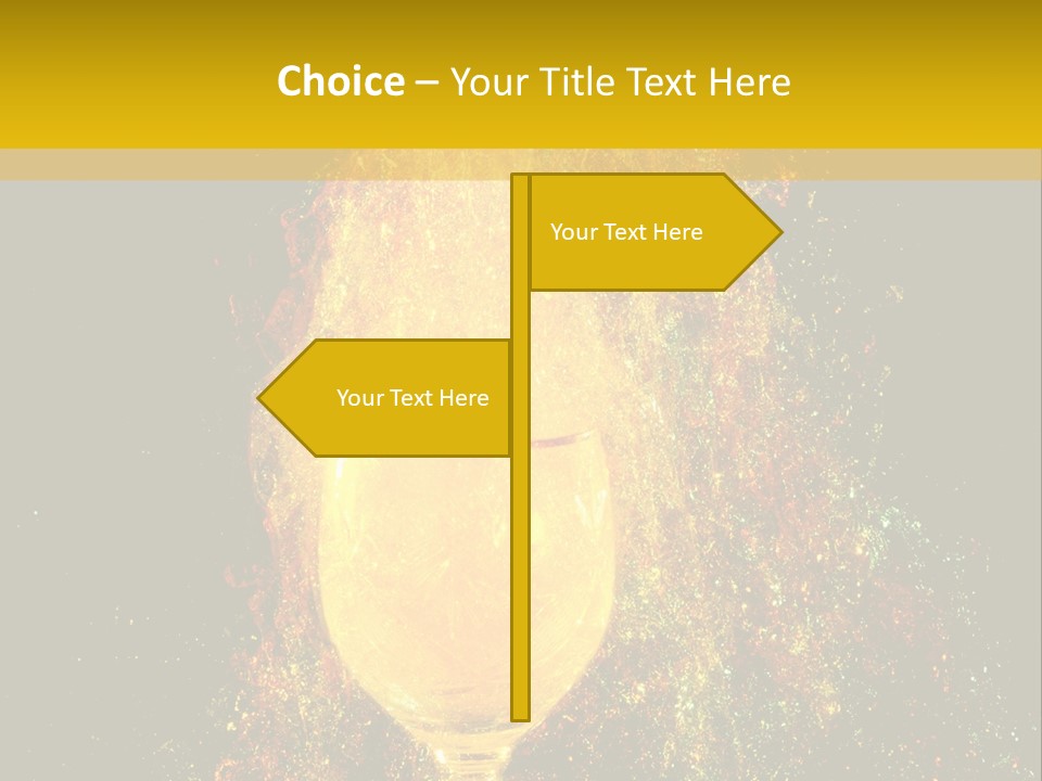 Wineglass Thirst Orange PowerPoint Template