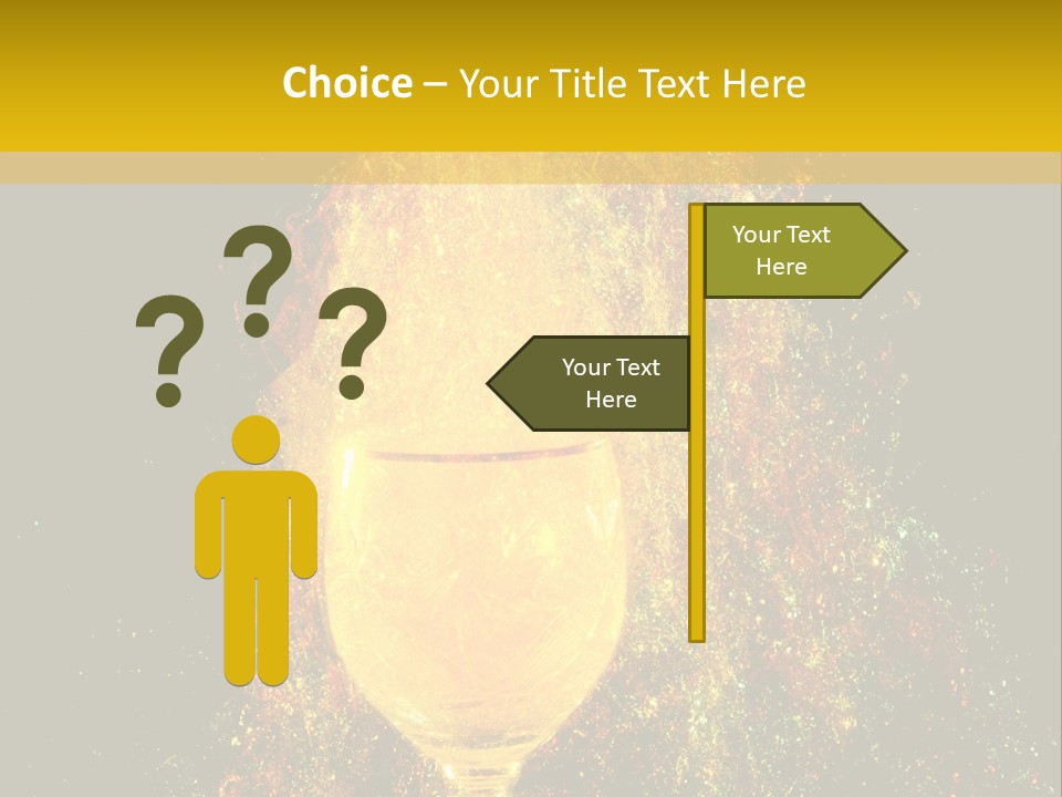 Wineglass Thirst Orange PowerPoint Template