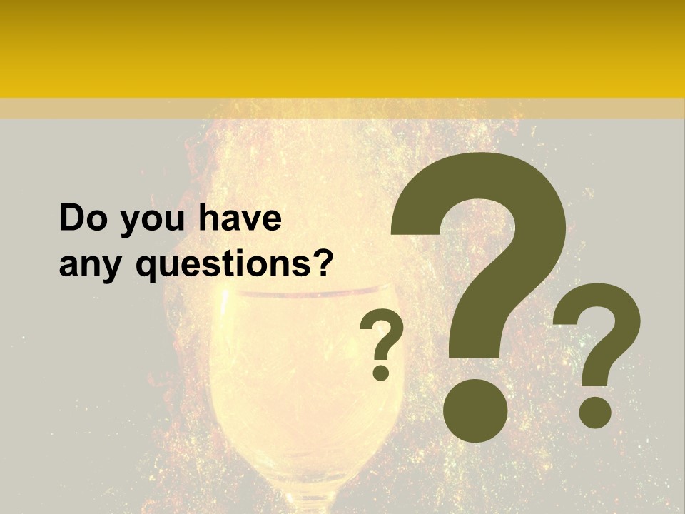 Wineglass Thirst Orange PowerPoint Template