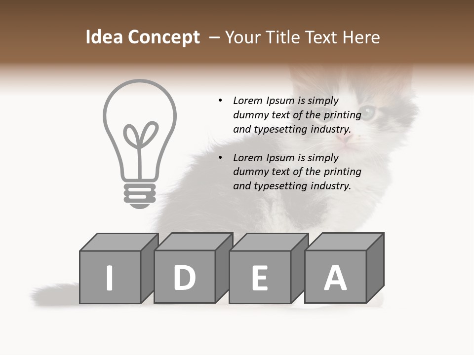 Shorthair Loving Sadness PowerPoint Template