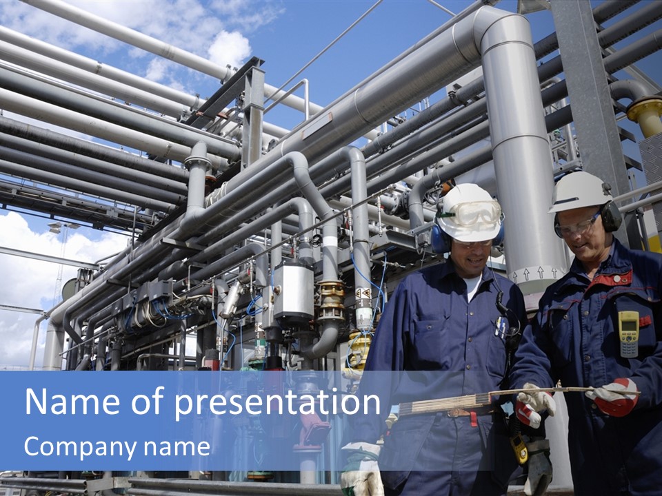 Hardhat Worker Oilrefinery PowerPoint Template