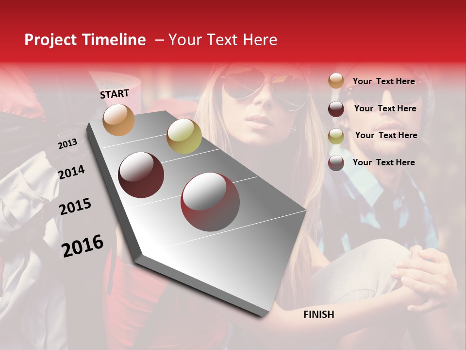 Tourism Woman Sunglasses PowerPoint Template