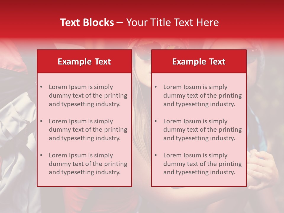 Tourism Woman Sunglasses PowerPoint Template