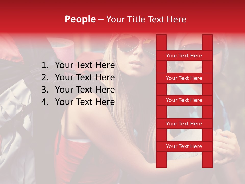 Tourism Woman Sunglasses PowerPoint Template