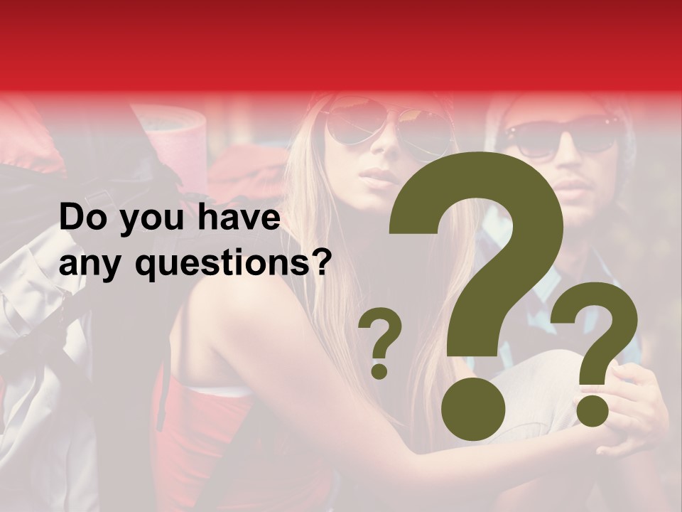 Tourism Woman Sunglasses PowerPoint Template