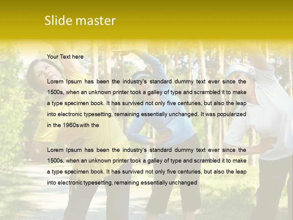 Outside Feminine Action PowerPoint Template