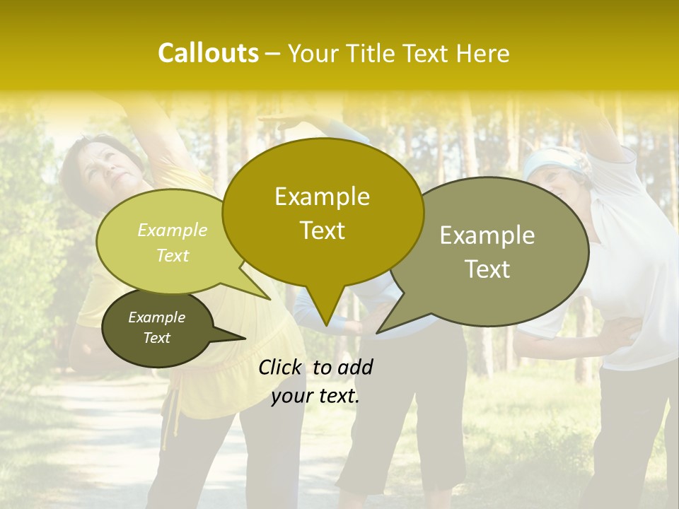 Outside Feminine Action PowerPoint Template