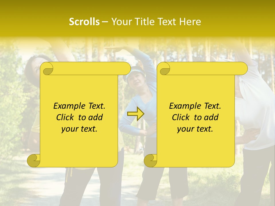 Outside Feminine Action PowerPoint Template