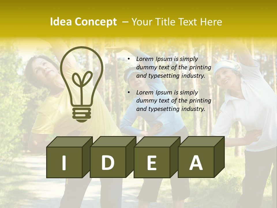 Outside Feminine Action PowerPoint Template