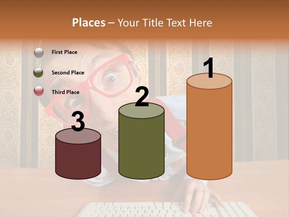 Keyboard Businessman Communication PowerPoint Template