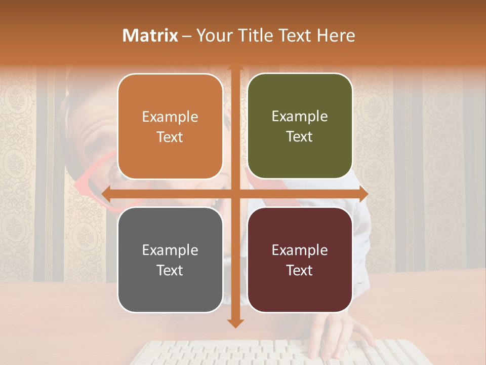 Keyboard Businessman Communication PowerPoint Template
