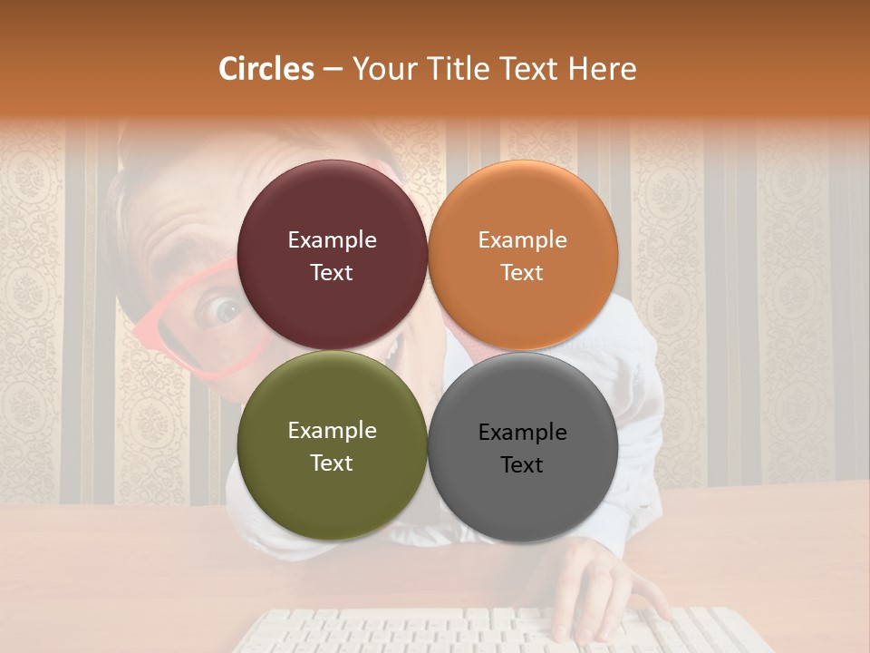 Keyboard Businessman Communication PowerPoint Template