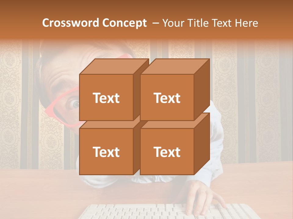 Keyboard Businessman Communication PowerPoint Template