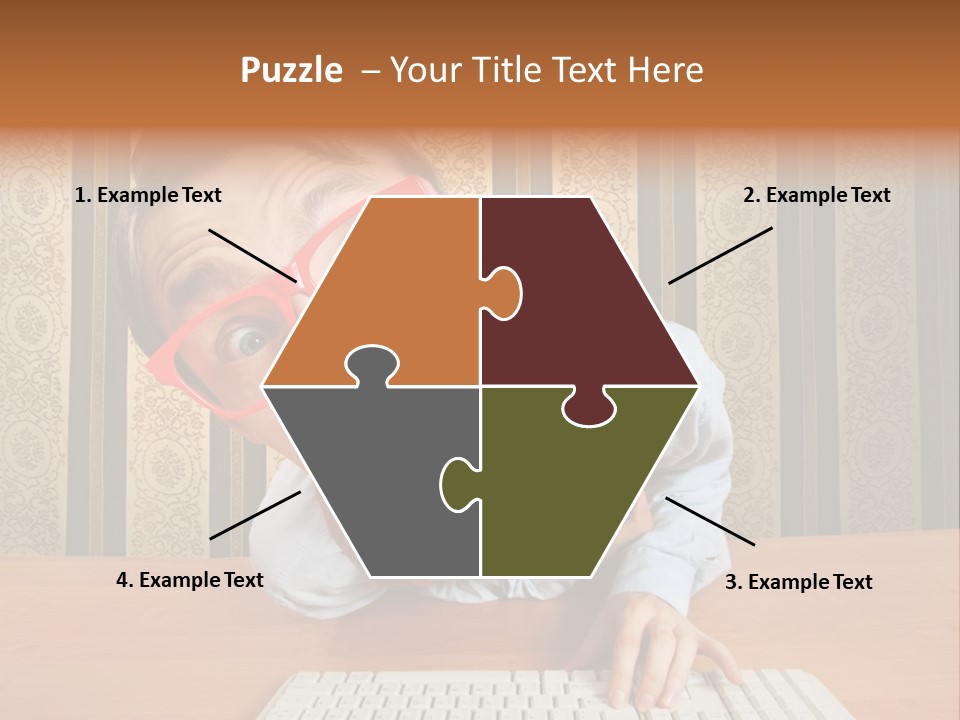 Keyboard Businessman Communication PowerPoint Template