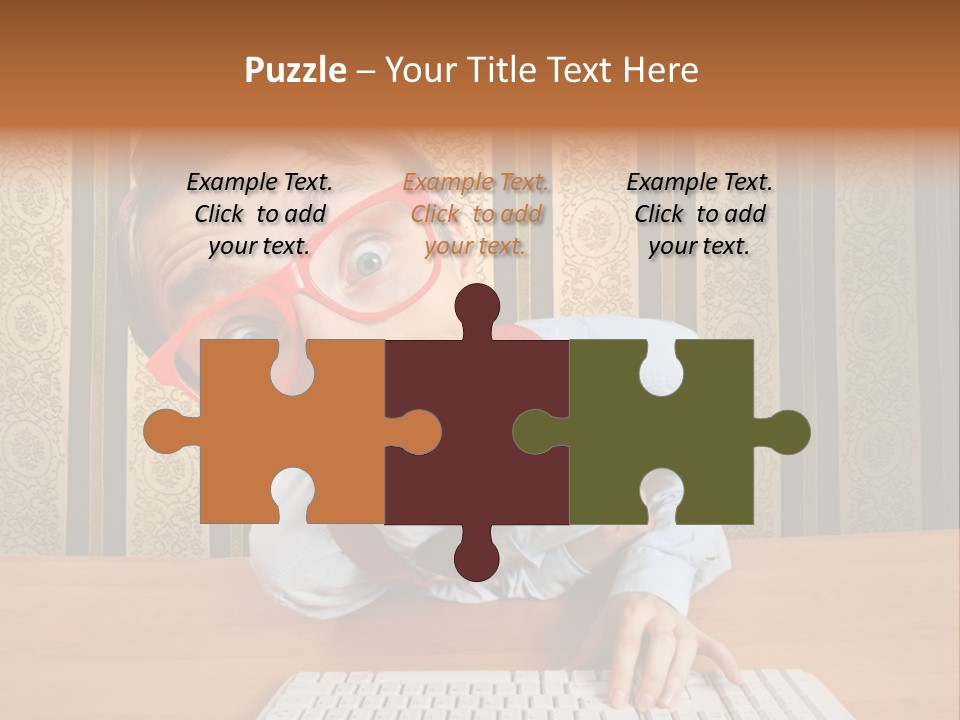 Keyboard Businessman Communication PowerPoint Template