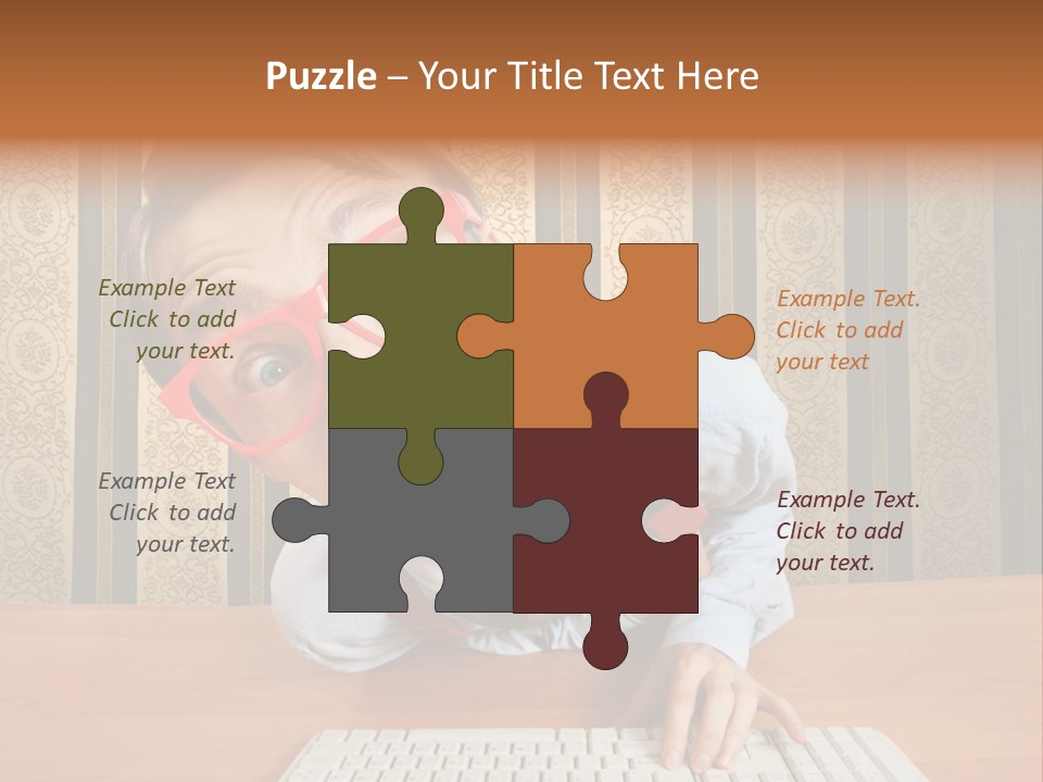 Keyboard Businessman Communication PowerPoint Template