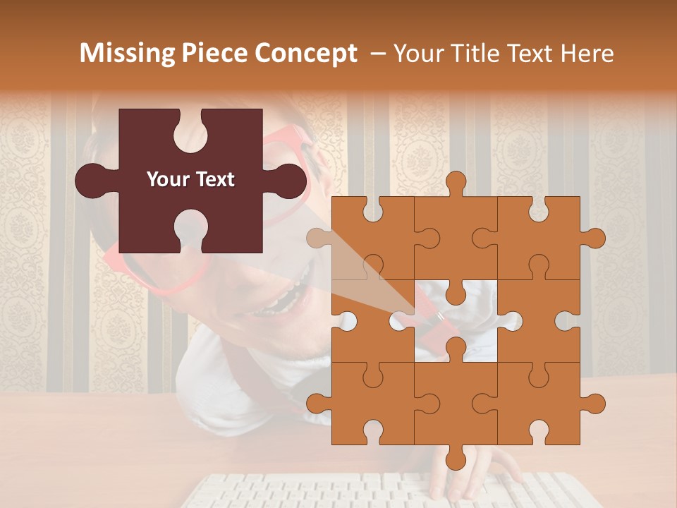 Keyboard Businessman Communication PowerPoint Template