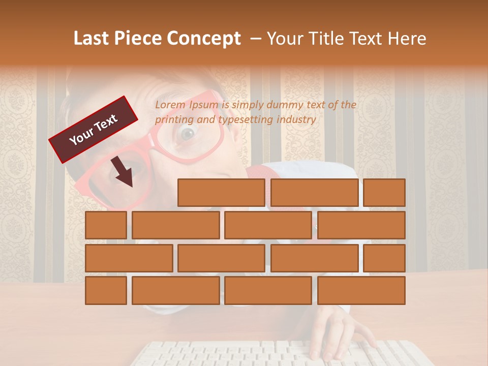 Keyboard Businessman Communication PowerPoint Template