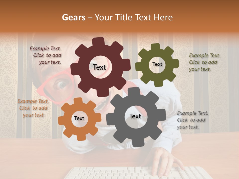 Keyboard Businessman Communication PowerPoint Template