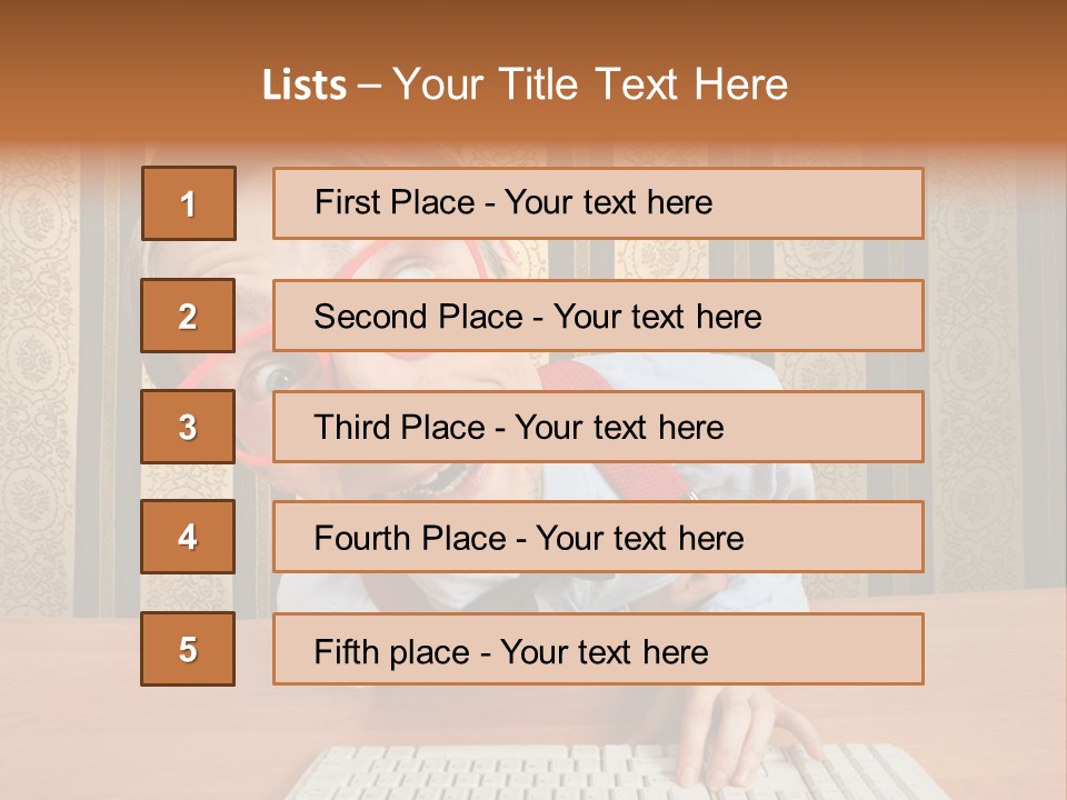 Keyboard Businessman Communication PowerPoint Template