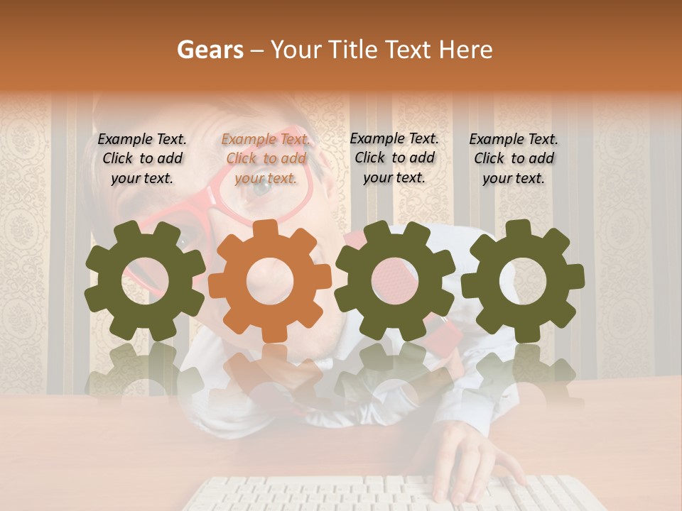 Keyboard Businessman Communication PowerPoint Template