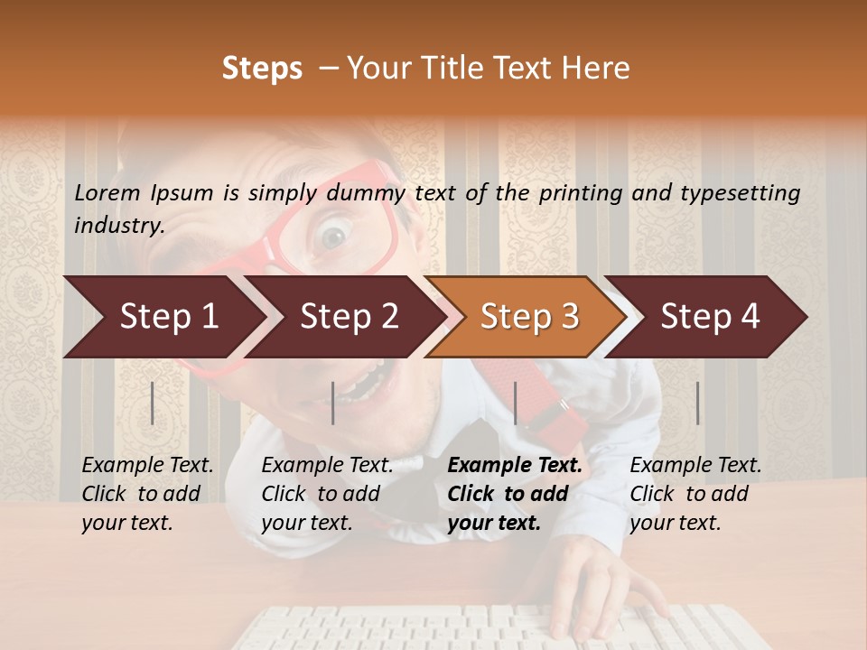 Keyboard Businessman Communication PowerPoint Template