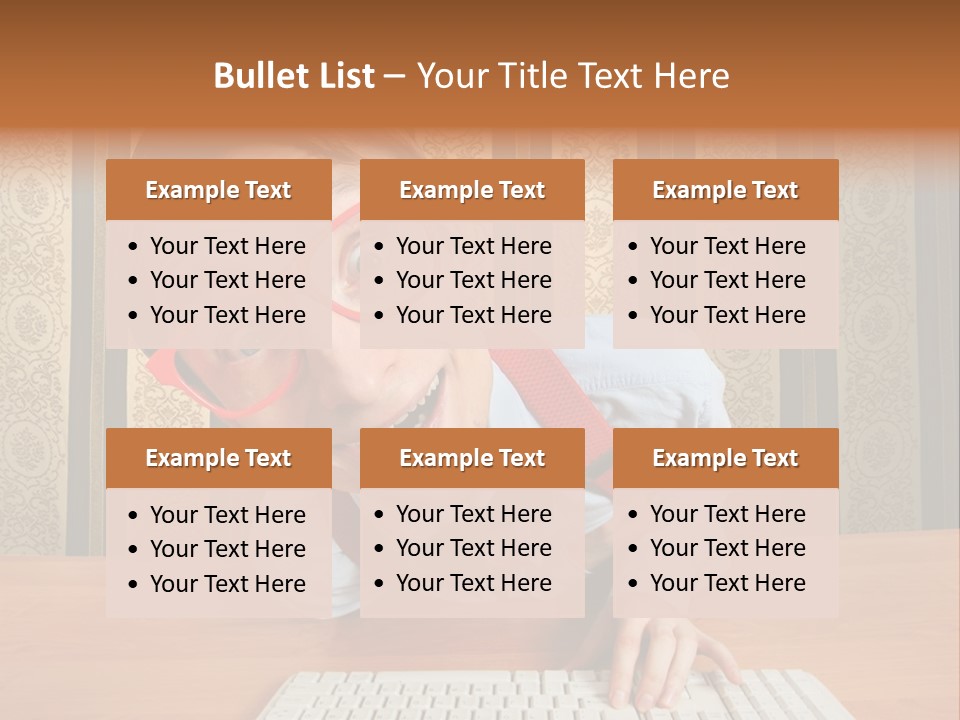 Keyboard Businessman Communication PowerPoint Template