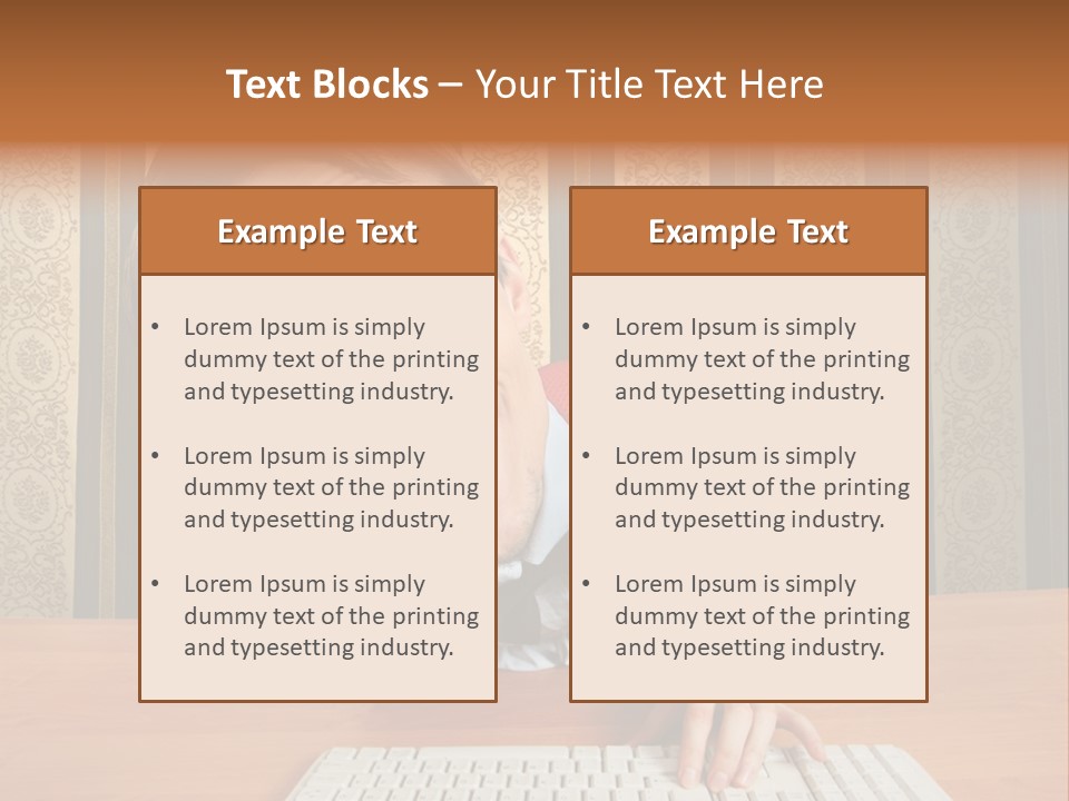 Keyboard Businessman Communication PowerPoint Template