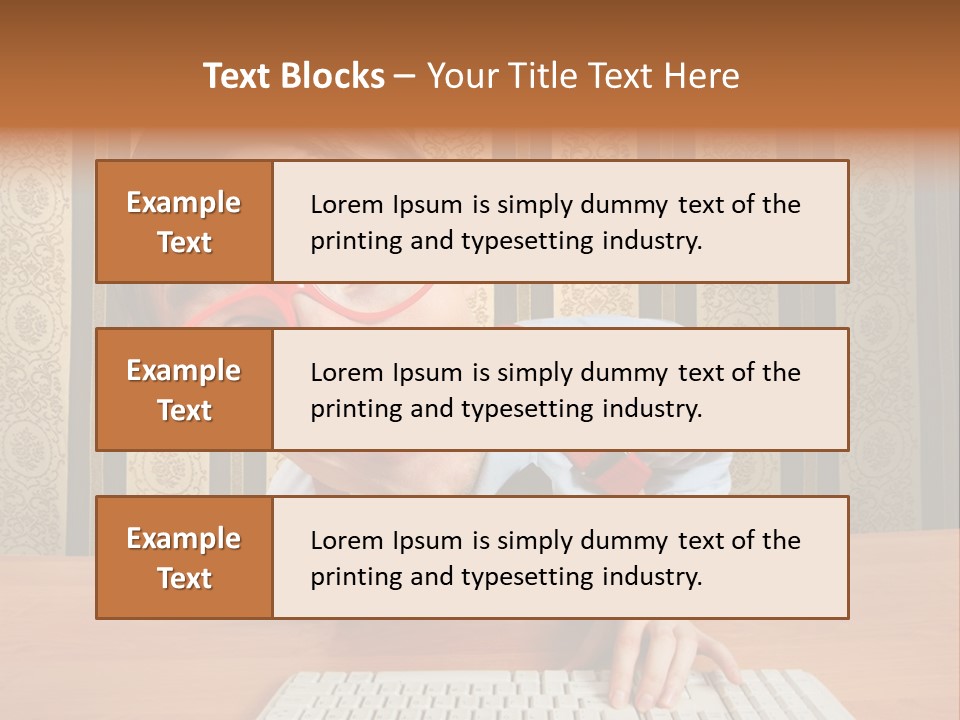 Keyboard Businessman Communication PowerPoint Template