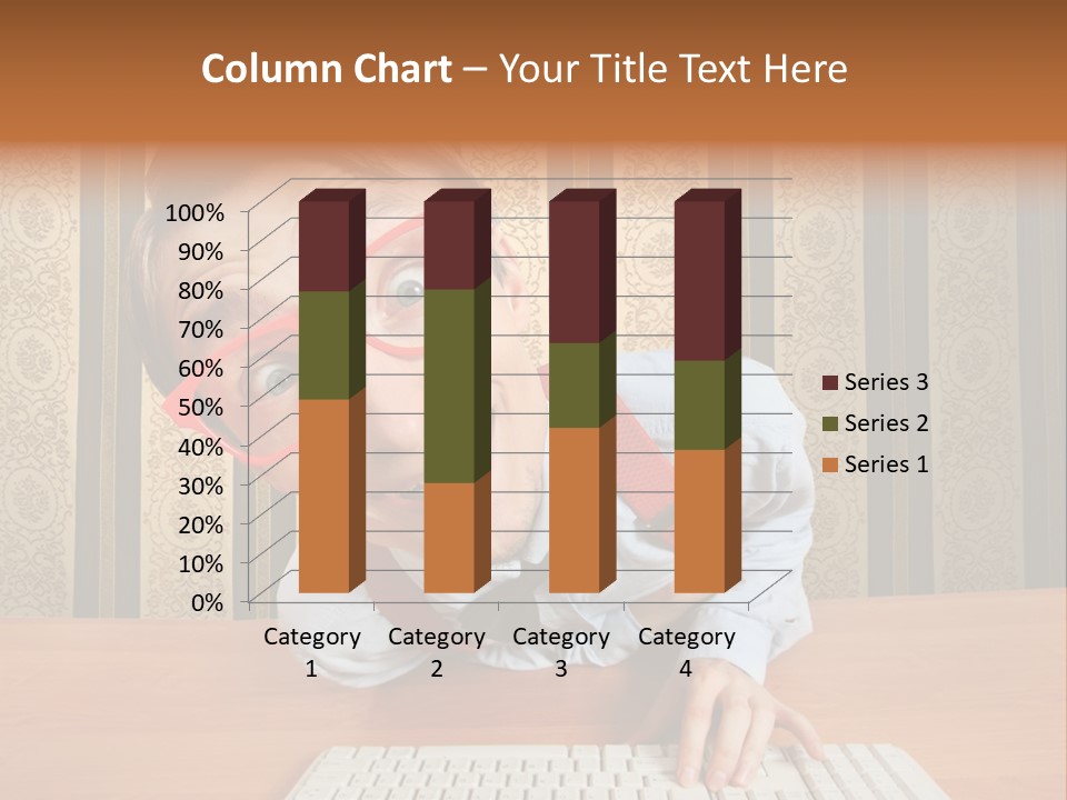 Keyboard Businessman Communication PowerPoint Template