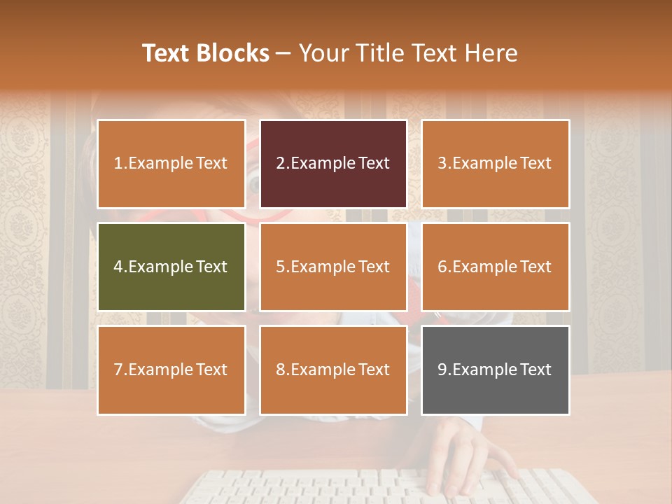 Keyboard Businessman Communication PowerPoint Template